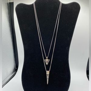  Double Layer Crystal Pendant Bohemian Style Chain.
